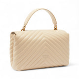 Borsa donna a mano e tracolla media Love Bag Puff in nappa chevron