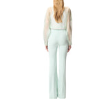 Pantaloni donna svasati con piega stirata