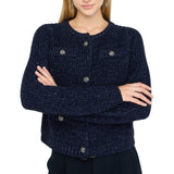 Cardigan donna in misto lana e alpaca