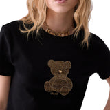 T-shirt donna con applicazioni gioiello