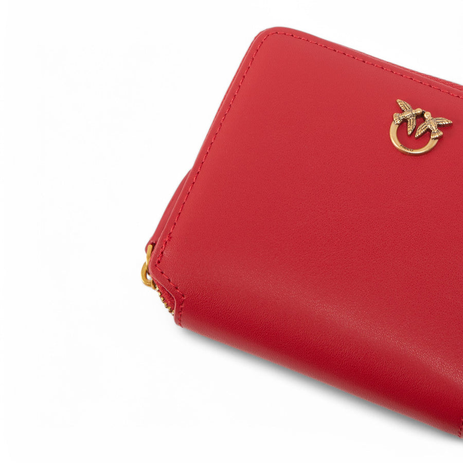 Portafoglio donna quadrato zip-around in pelle