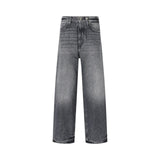 Jeans donna balloon in denim grigio