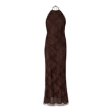 Abito Donna lungo slipdress con pizzo