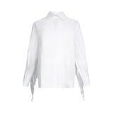 Camicia donna in popeline con frange