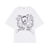 T-shirt donna over con stampa