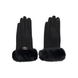 Guanti donna con dettagli in pelliccia sintetica