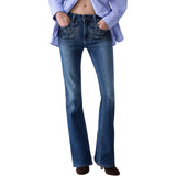 Jeans donna bootcut con strass