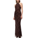 Abito Donna lungo slipdress con pizzo