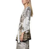 Kimono donna in habotay con stampa cachemire degradè