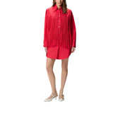 Abito donna corto chemisier con frange