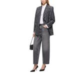 Jeans donna balloon in denim grigio