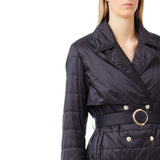 Giubbotto donna imbottito lungo con cintura