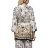 Kimono donna in habotay con stampa cachemire degradè