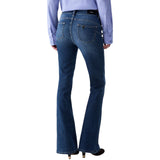 Jeans donna bootcut con strass