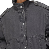 Giacca donna  in denim con ricamo dietro