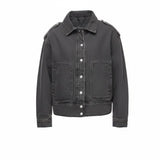 Giacca donna  in denim con ricamo dietro