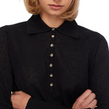 Polo donna in cotone e cashmere