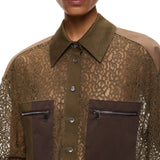 Camicia donna in pizzo con taschini