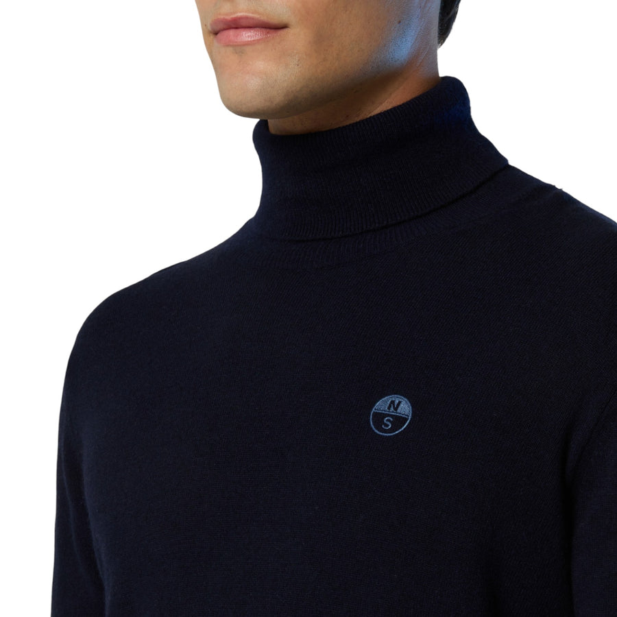 Maglione uomo a collo alto in misto cashmere