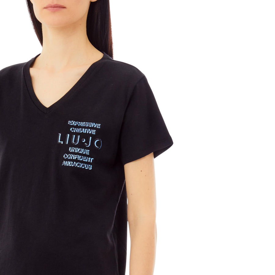 T-shirt donna con strass