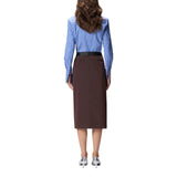 Gonna donna corta asimmetrica in tessuto tecnico con cintura