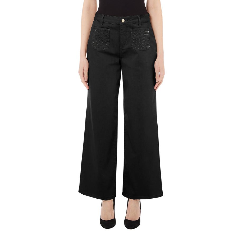 Pantaloni donna flare cropped