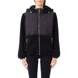 Giubbotto donna corto con zip e cappuccio