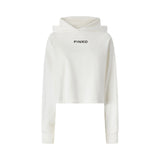 Felpa donna cropped con ricamo