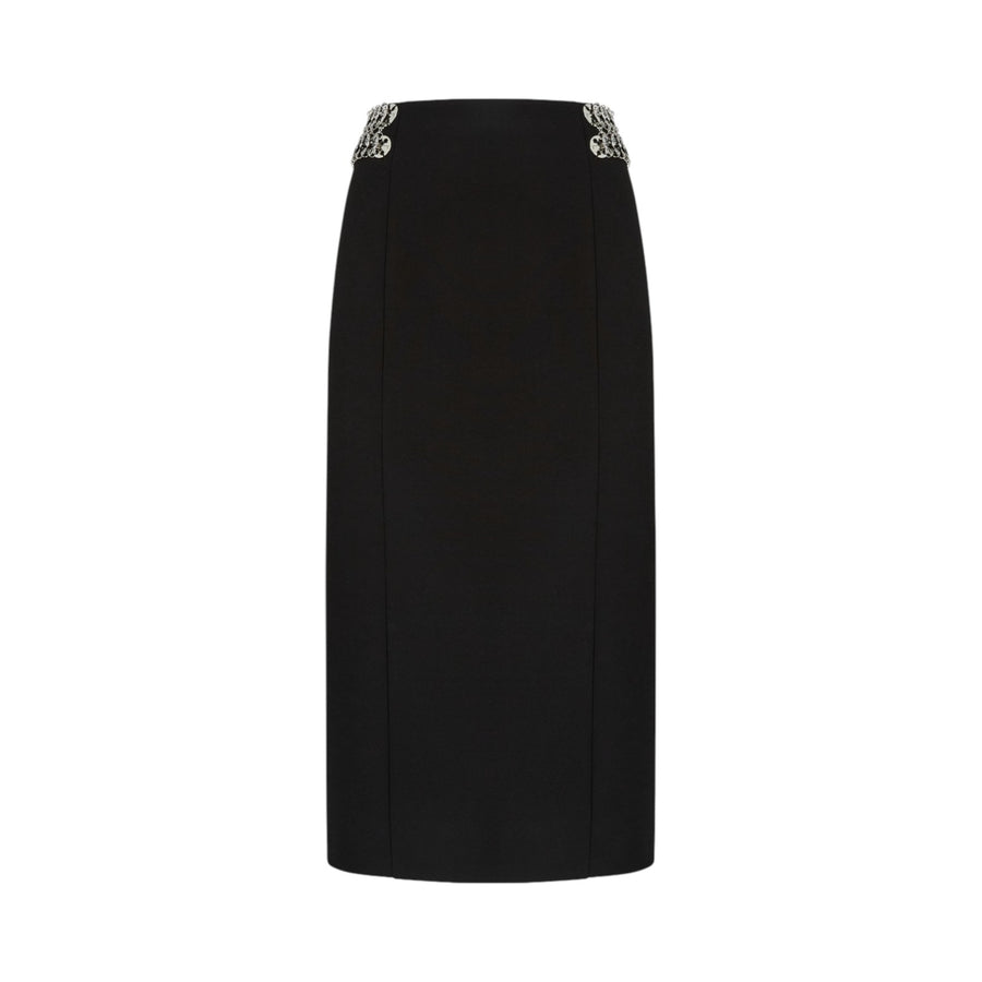 Gonna donna midi con decorazioni in metallo