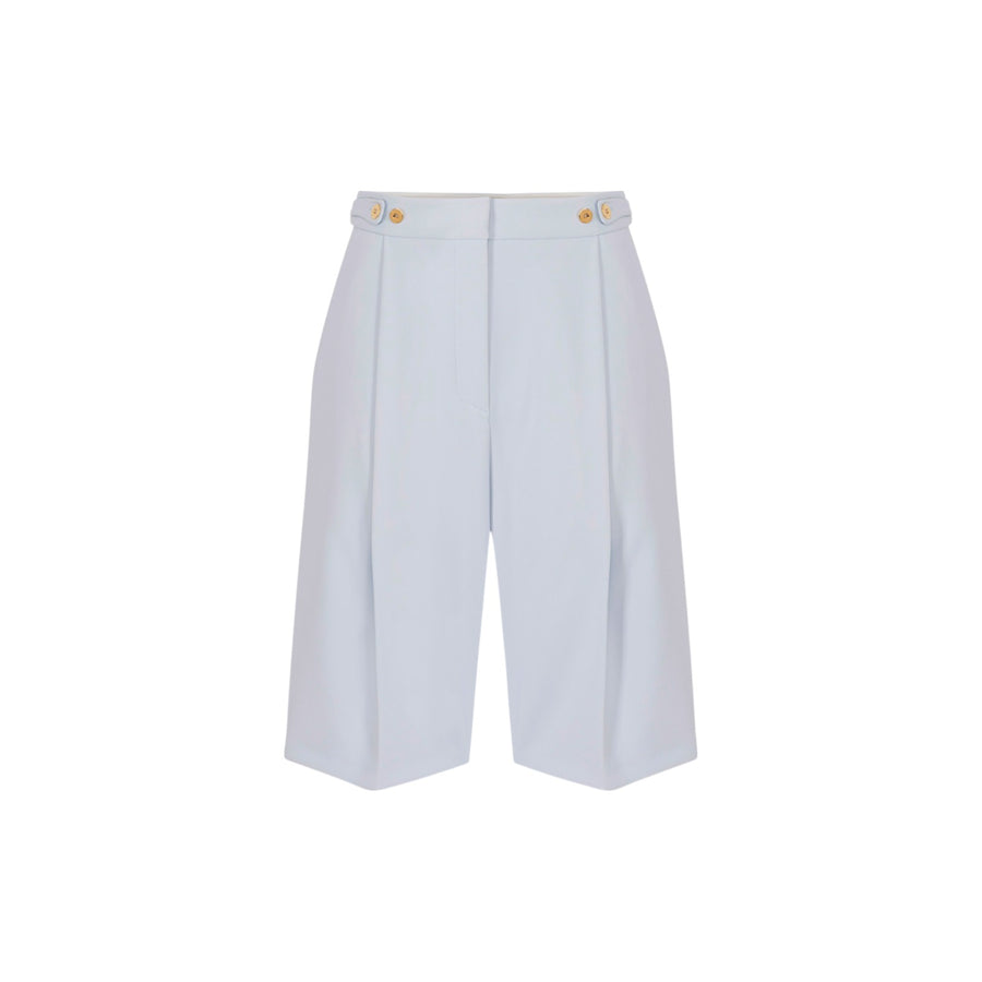 Bermuda donna in crêpe con accessorio gioiello