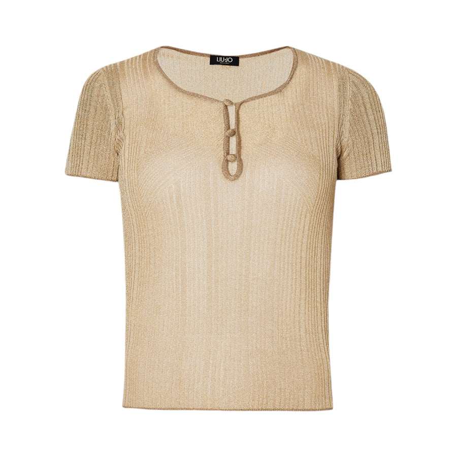 T-shirt donna in maglia lurex