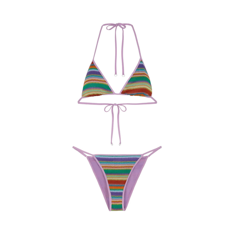 Bikini donna triangolo e slip brasiliano regolabile seashell