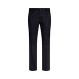 Pantaloni uomo check in lana e cotone