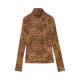 Maglia donna dolcevita animalier