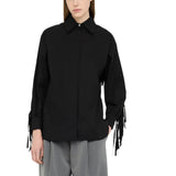 Camicia donna in popeline con frange