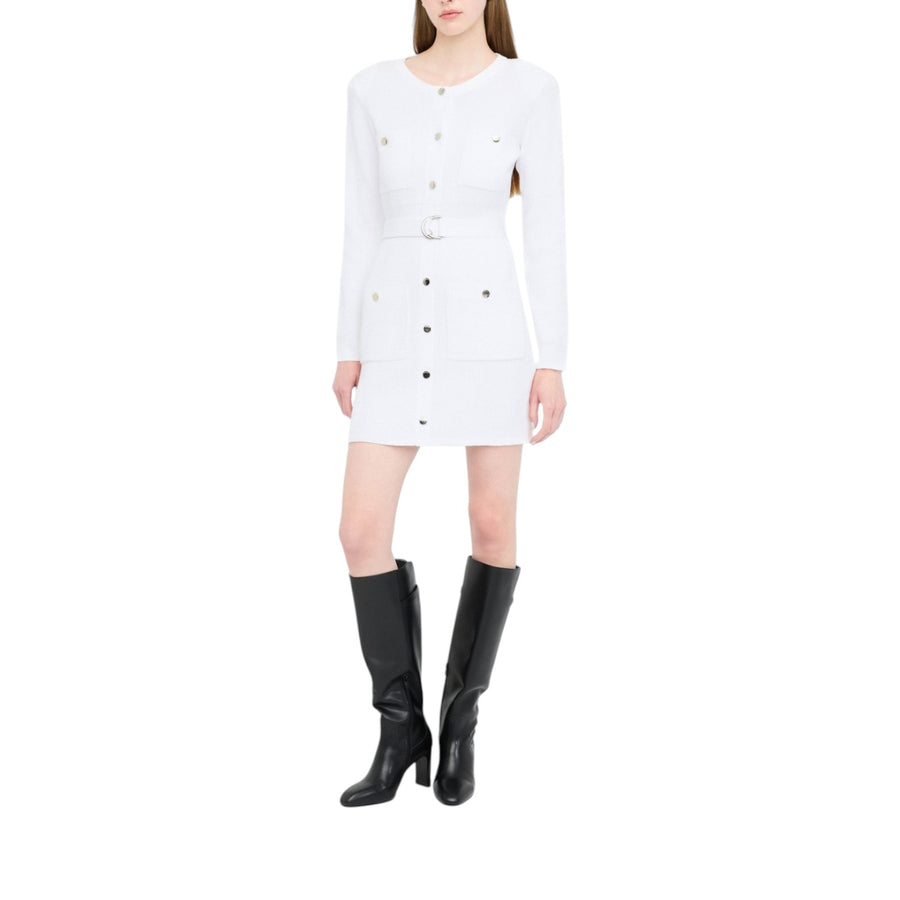 Abito donna in maglia con spalline imbottite