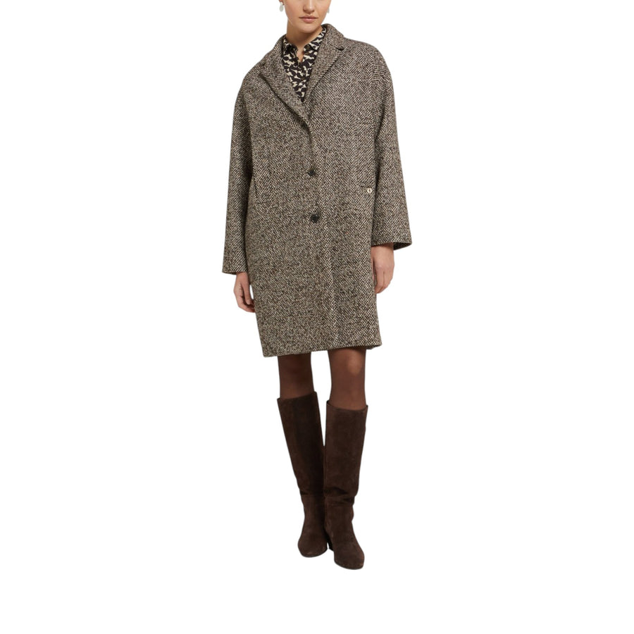 Cappotto donna midi melange