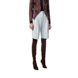 Bermuda donna in crêpe con accessorio gioiello