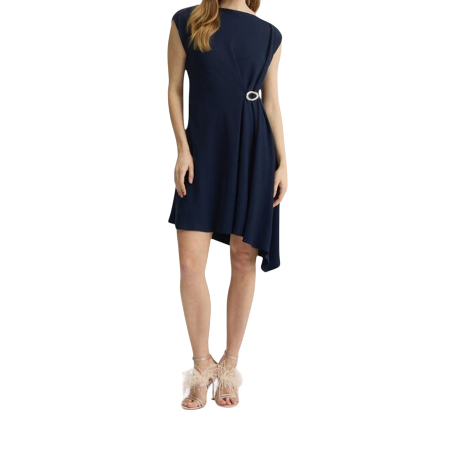 Abito donna corto con drappeggio