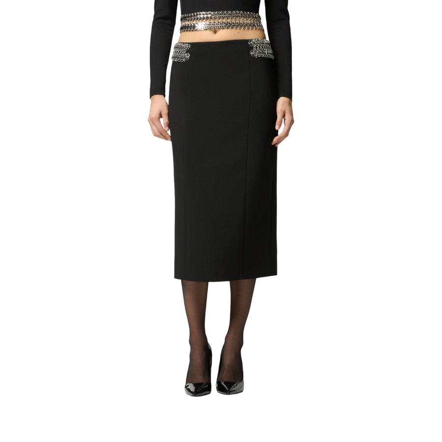 Gonna donna midi con decorazioni in metallo