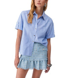 Camicia donna oxford con strass