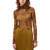 Maglia donna dolcevita animalier