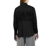 Camicia donna in popeline con frange