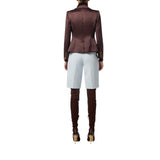 Bermuda donna in crêpe con accessorio gioiello