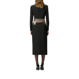 Gonna donna midi con decorazioni in metallo