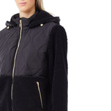 Giubbotto donna corto con zip e cappuccio