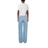 Jeans donna in denim con strass