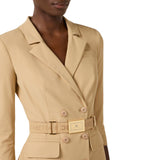 Abito donna in tessuto tecnico bielastico con cintura