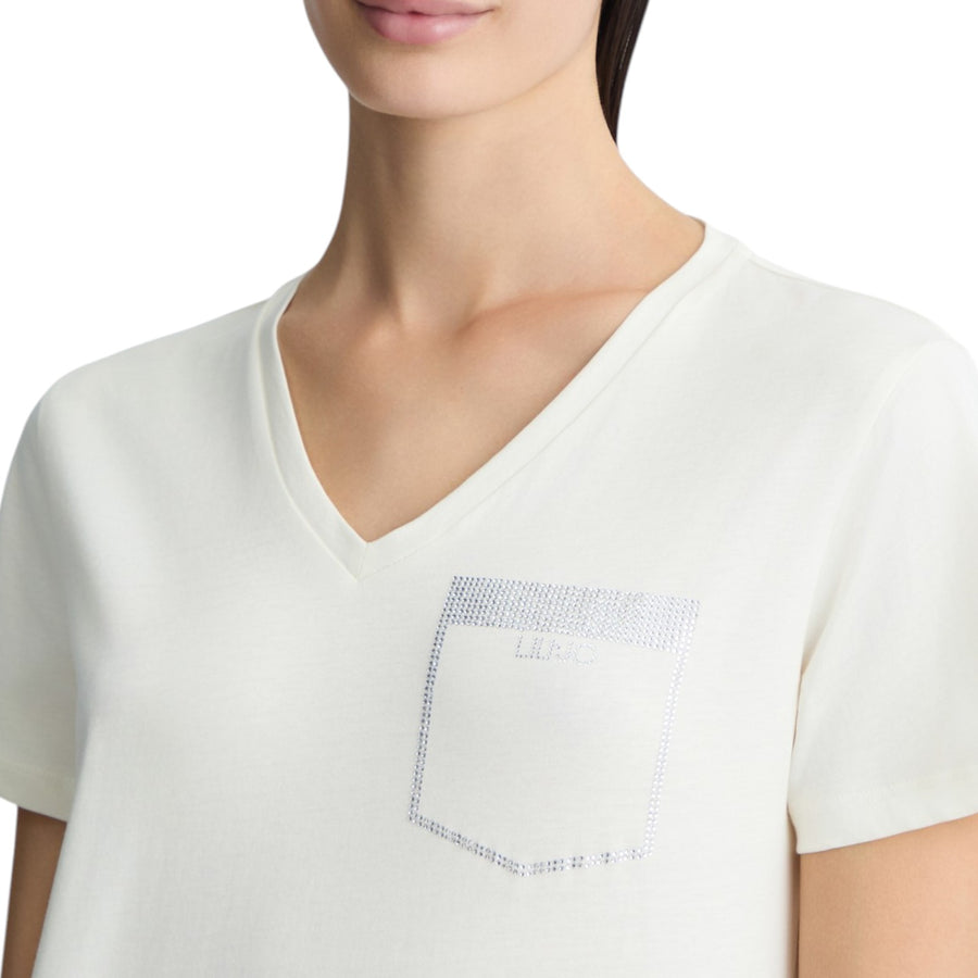 T-shirt donna con strass