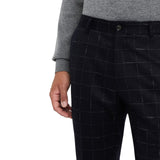 Pantaloni uomo check in lana e cotone